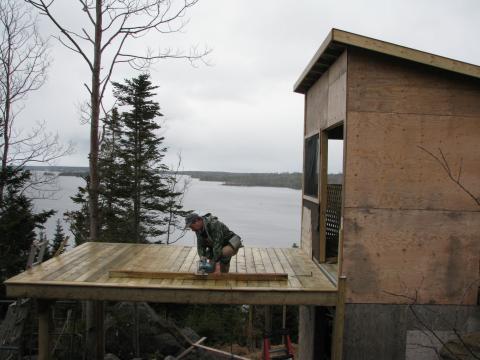 New deck on the tower viewing the harbour
